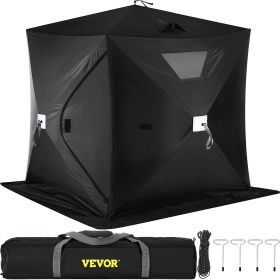 VEVOR 2-3 Person Ice Fishing Shelter, Pop-Up Portable Insulated Ice Fishing Tent, Waterproof Oxford Fabric