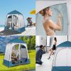 90x90x48" Portable Outdoor Pop UP Camping Shower Tent Enclosure, Shower Shelter, Changing Room, Dressing Tent, 2 Rooms, Instant Tent Blue/White RT