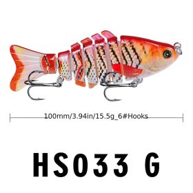 Funpesca 10cm 15.61g Hard Plastic 3d Bionic Eyes Freshwater Saltwater Bass Top Water Jointed Fish Lures (Color: Color G)