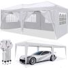 10'x20' EZ Pop Up Canopy Outdoor Portable Party Folding Tent with 6 Removable Sidewalls + Carry Bag + 4pcs Weight Bag