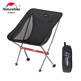 Naturehike Camping Chair YL05 YL06 Chairs Ultralight Folding Chair Outdoor Picnic Foldable Chair Beach Reax Chair Fishing Chair (Color: YL05 - Black)